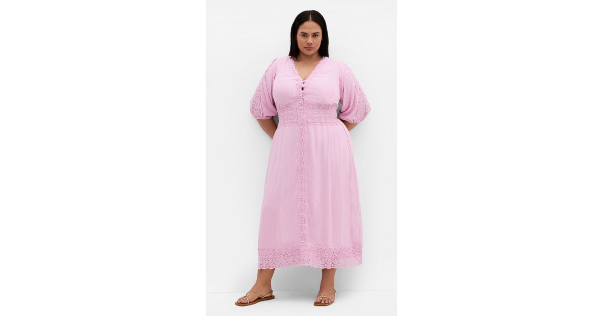 City Chic Plus Size Belle V-Neck Rose Midi Dress in Pink | Lyst