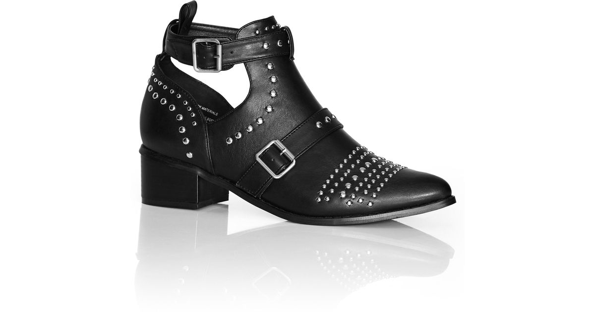 City Chic Plus Size Wide Fit Cristi Ankle Boot in Black | Lyst