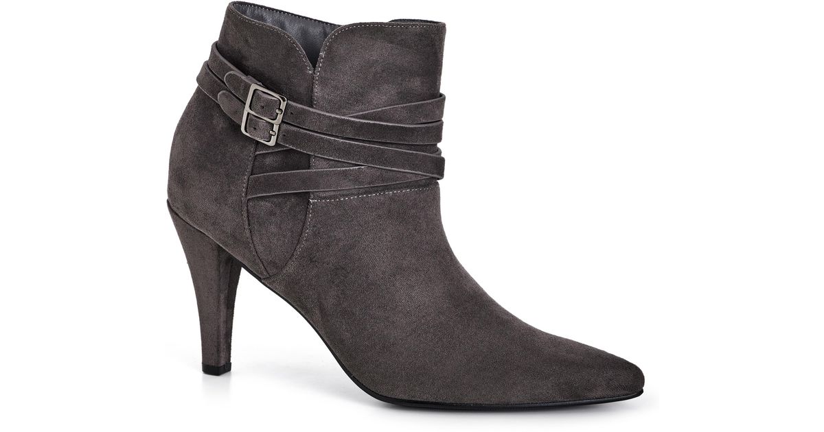 City Chic Plus Size Wide Fit Sultry Ankle Boot Steel in Black | Lyst