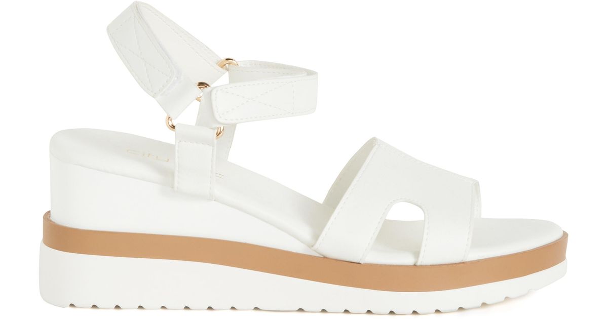 City Chic Plus Size Wide Fit Viki Platform Shoes in White | Lyst