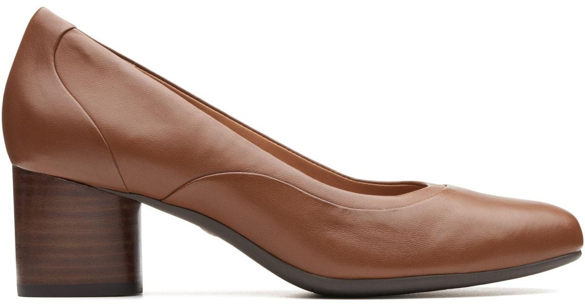 Clarks Un Cosmo Step S Pumps Dark Tan Leather 9 W in Brown - Lyst