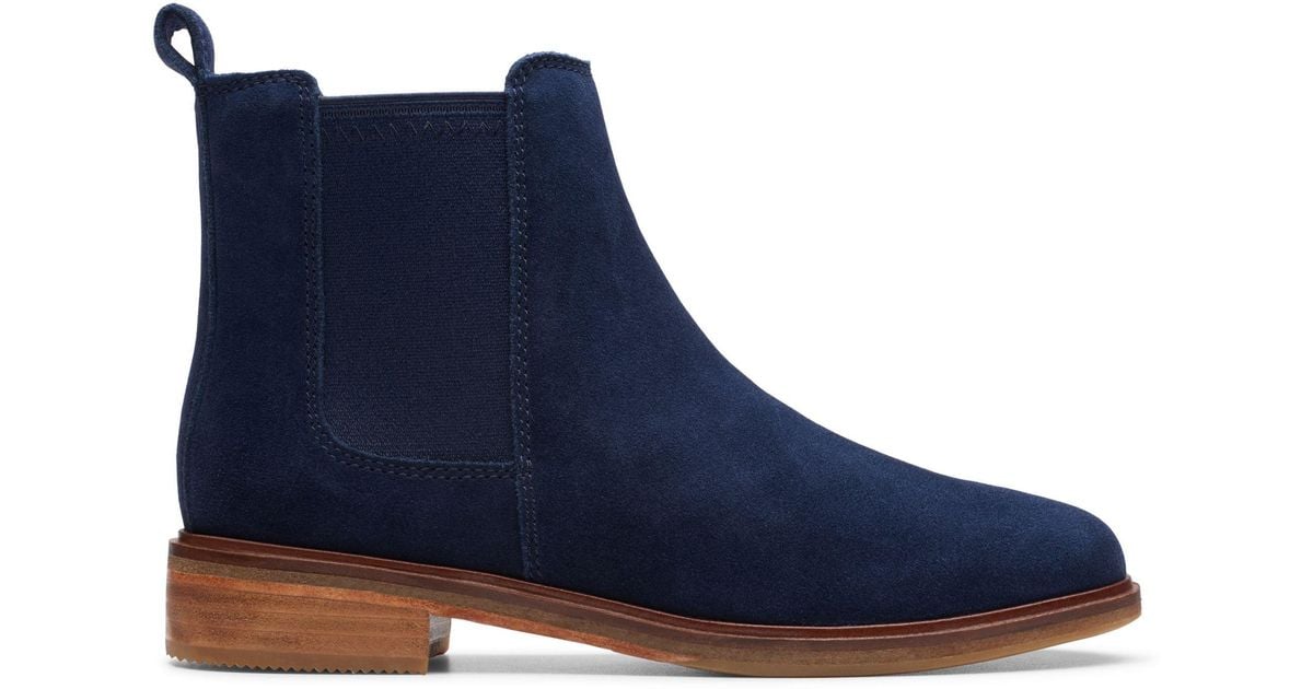 clarks navy blue ankle boots
