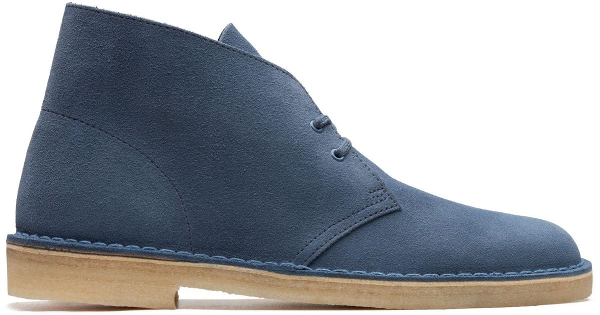 clarks desert boots dark blue