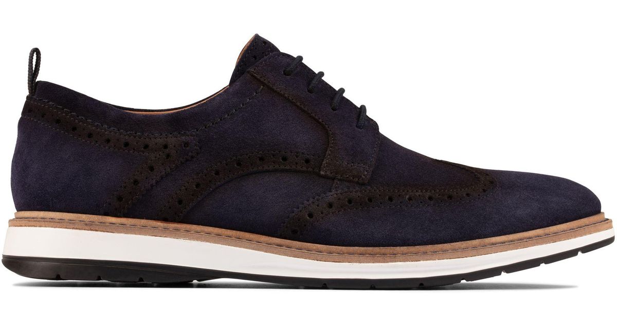 Clarks Suede Chantry Wing in Navy Suede (Blue) for Men - Lyst