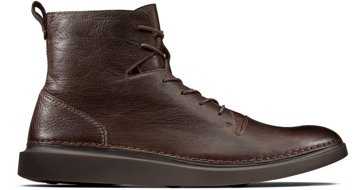 Clarks Leather Hale Rise in Dark Brown 