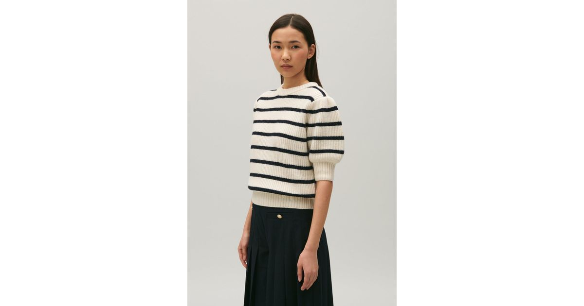 Pull Mariniere Maille Epaisse Claudie Pierlot en coloris Neutre Lyst