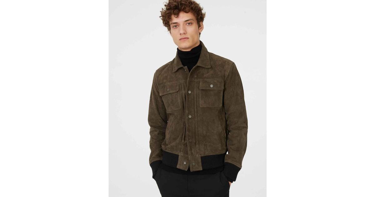 club monaco suede trucker jacket