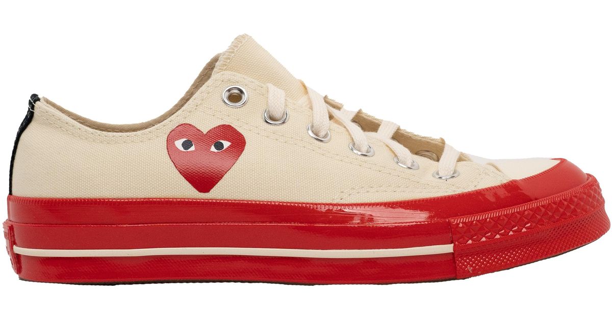 COMME DES GARÃONS PLAY Canvas Play X Converse Red Sole Low in Cream (Natural) for Men | Lyst