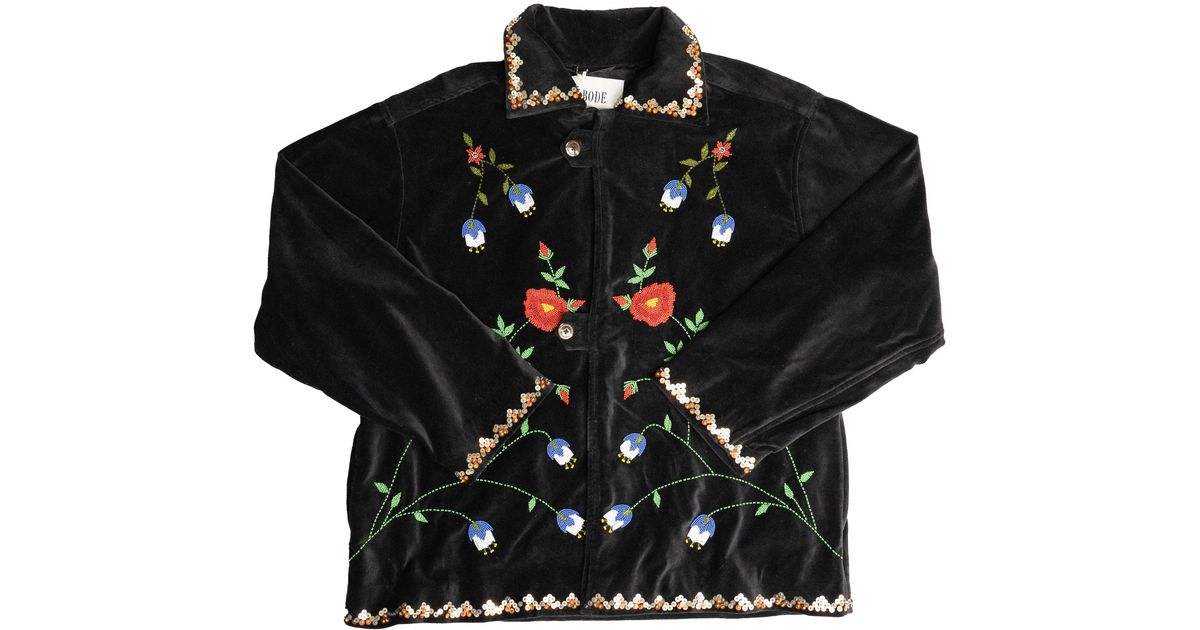 Bode Beaded Garden Vine Jacket in Black for Men Lyst