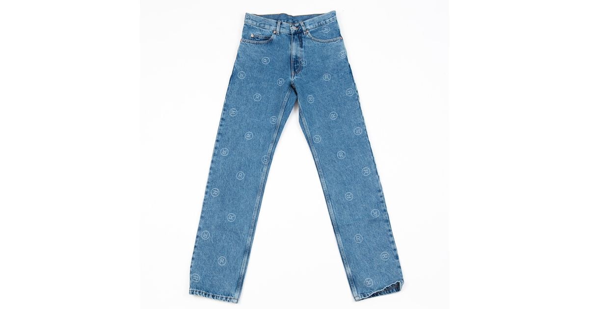 Martine Rose Denim Relaxed Fit Logo Jeans in Blue for Men Lyst