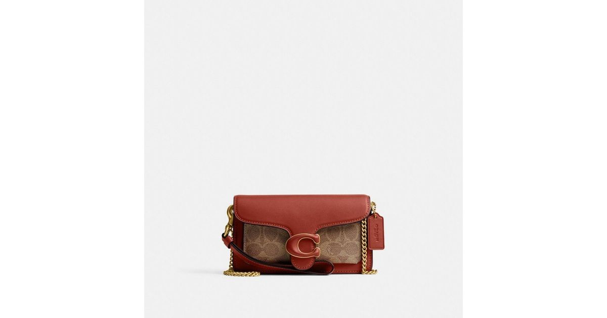 COACH Tabby Crossbody Wristlet In Signature Canvas in Red Lyst