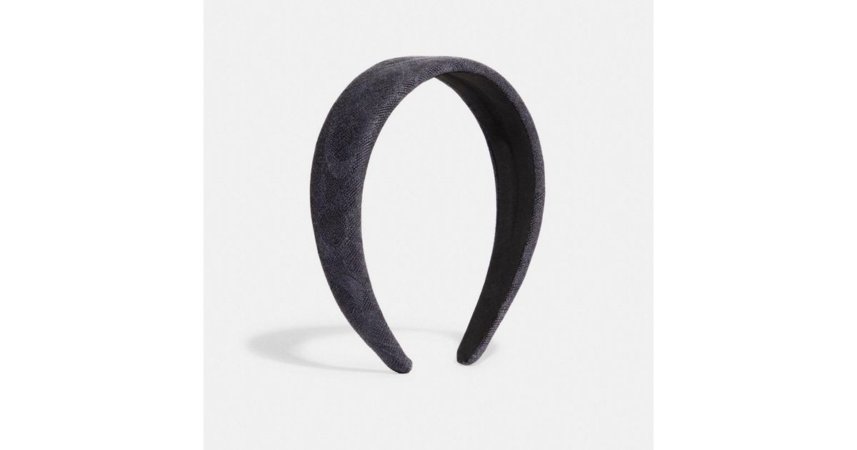 COACH Signature Jacquard Canvas Headband in Black Lyst