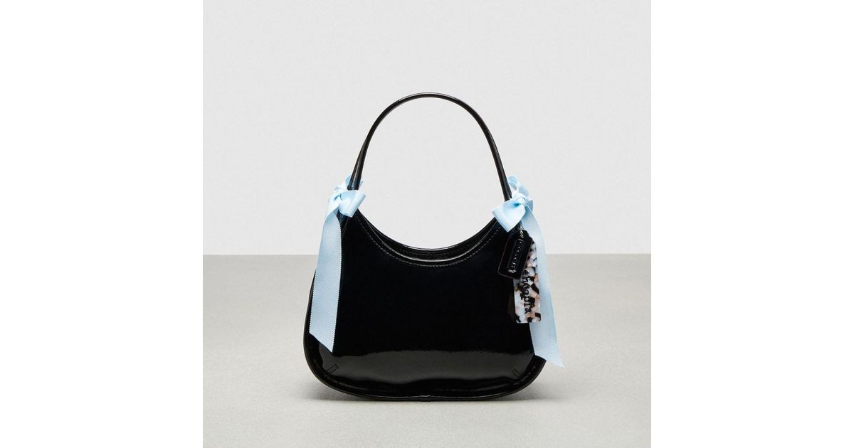 COACH Ergo Bag In Crinkle Patent Topia Leather With Bows in