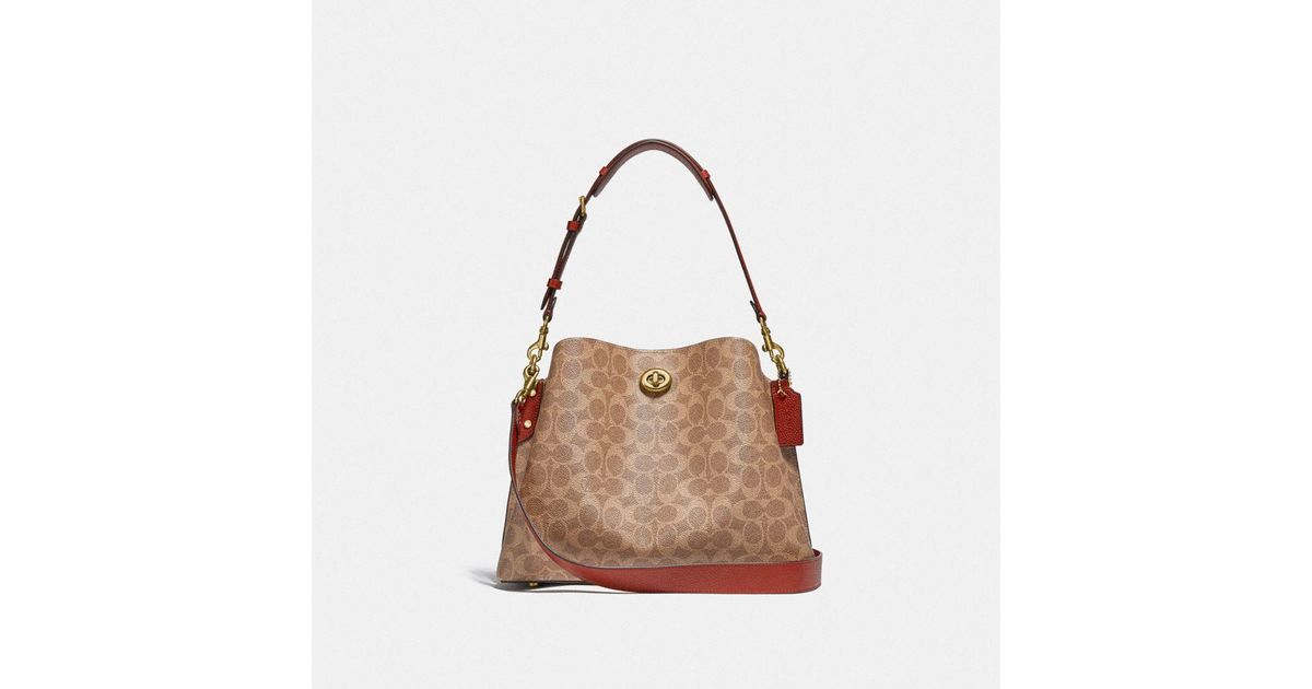 COACH Willow Shoulder Bag In Signature Canvas in Brown Lyst