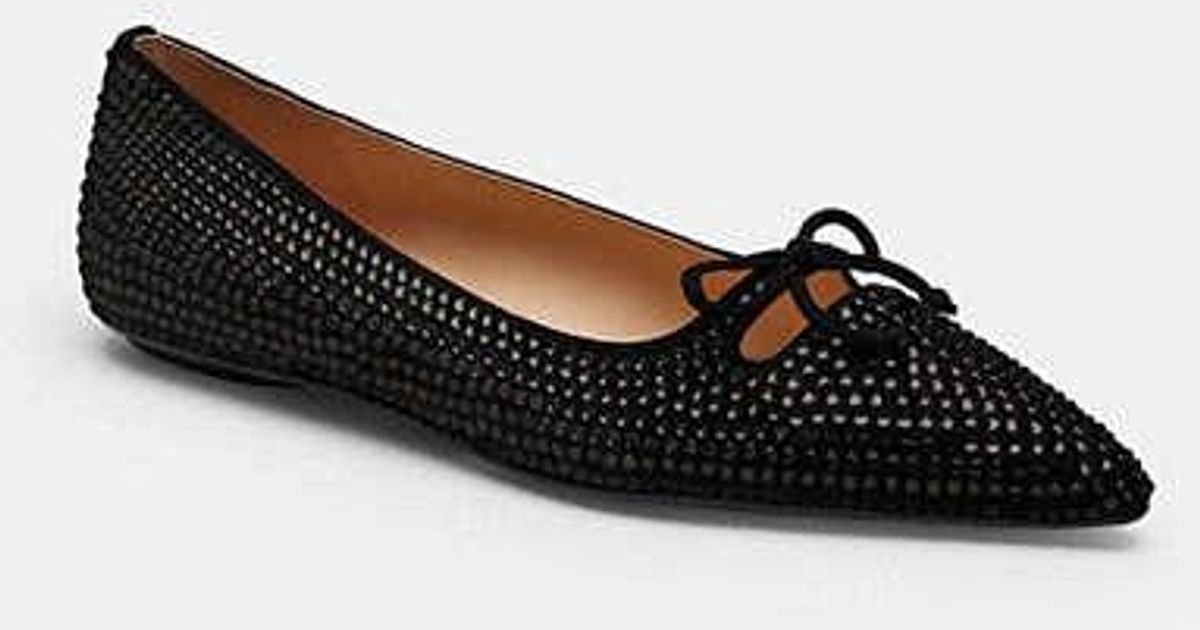 Coach Rhinestone Collection Black COACH Flat With Crystals in Black | Lyst