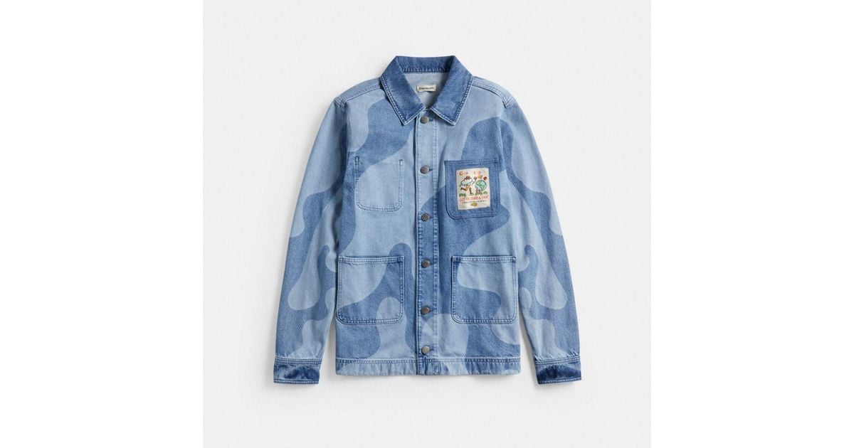 COACH Jean Jacket In Wavy Wash in Blue | Lyst COACH Jean Jacket In Wavy Wash in Blue | Lyst