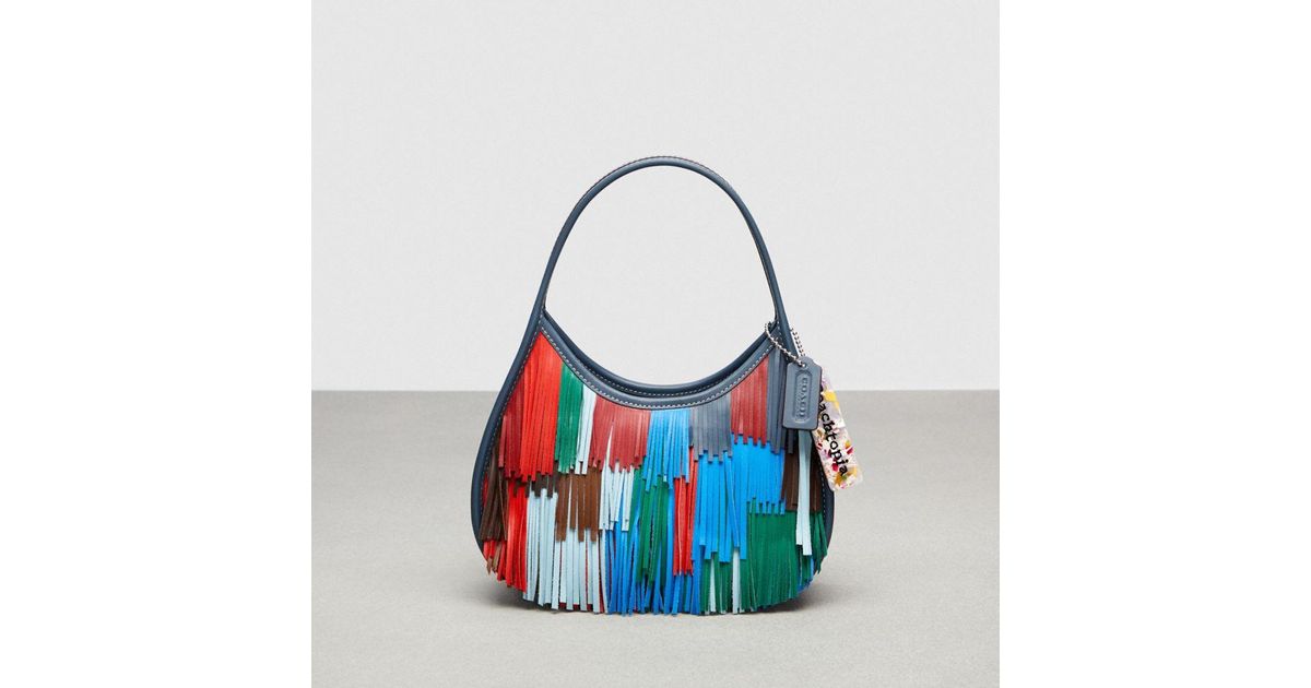 COACH Ergo Bag In Fringe Upcrafted Leather in Blue Lyst