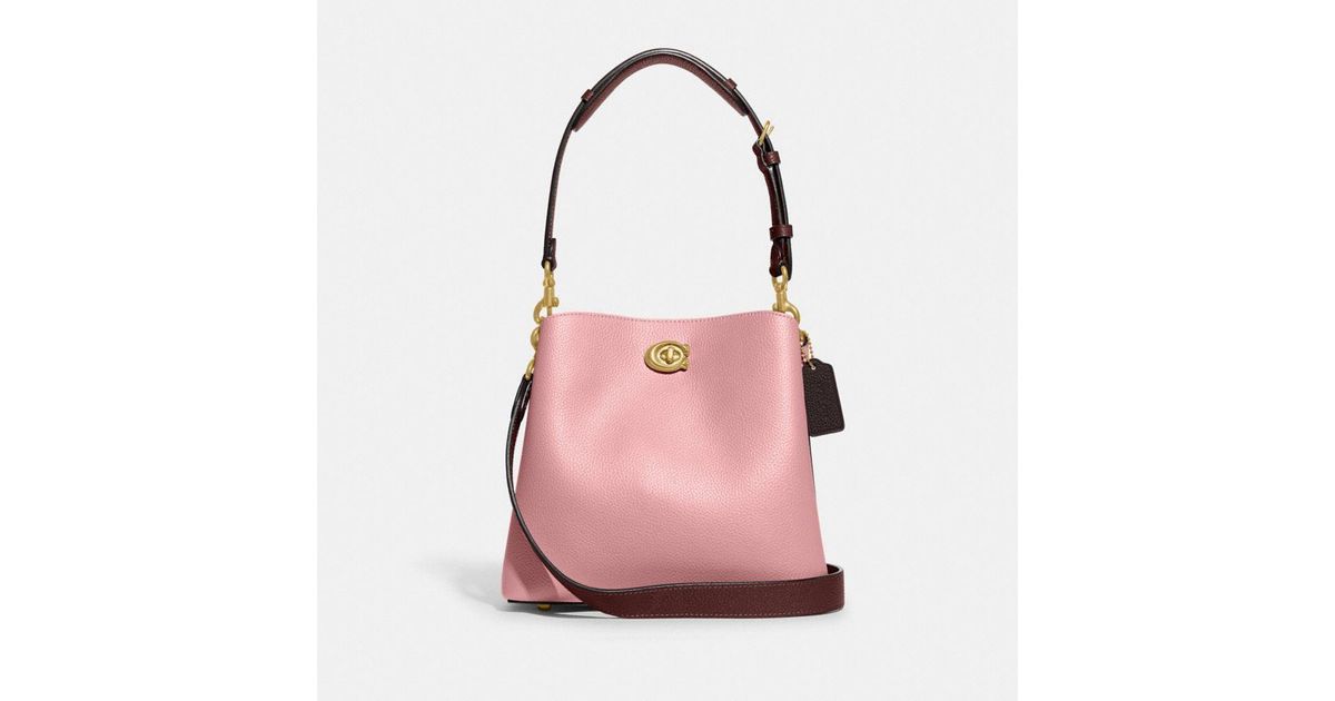 COACH Willow Bucket Bag In Colorblock in Pink Lyst