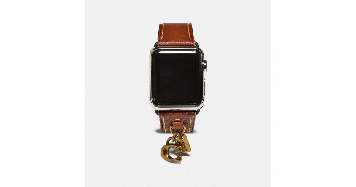 Coach Leather Apple Watch Strap With Charms Lyst