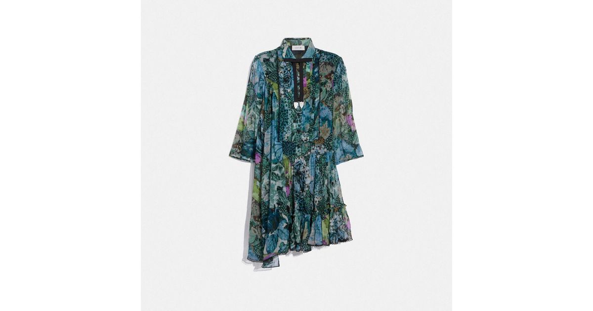 asymmetrical dress with kaffe fassett print