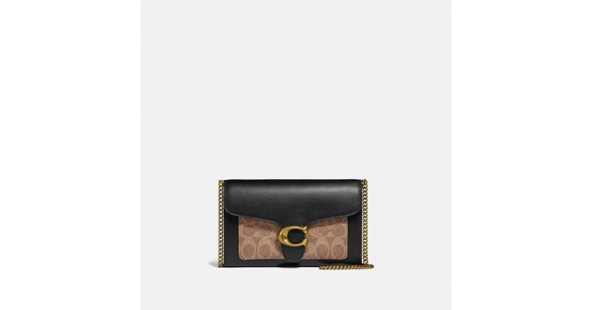 COACH Tabby Chain Clutch In Colorblock Signature Canvas in Black Lyst
