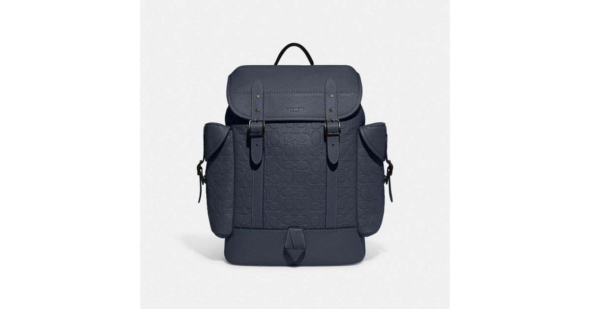 COACH Hitch Backpack In Signature Leather in Blue for Men Lyst UK