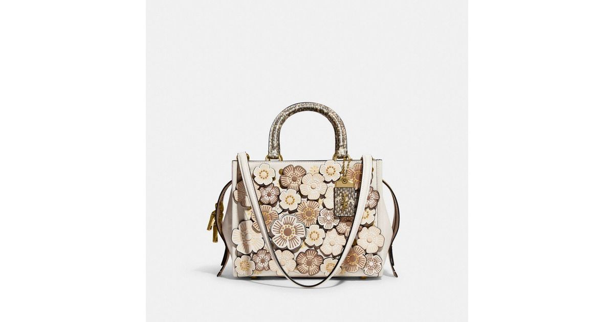 COACH Rogue 25 In Colorblock With Tea Rose And Snakeskin Detail
