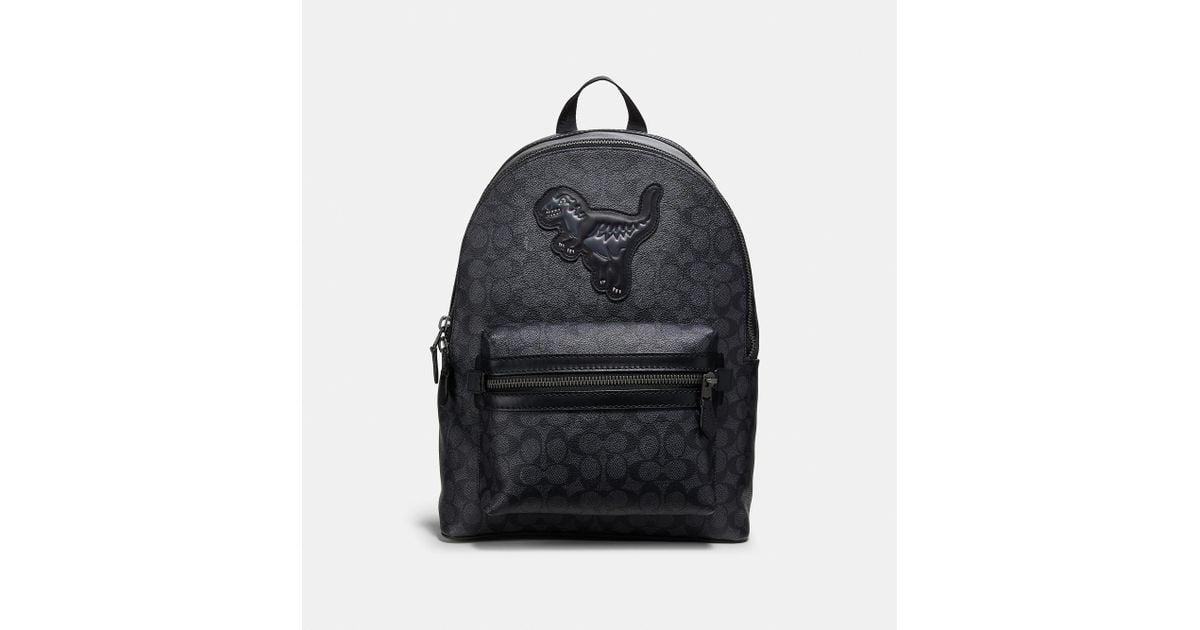 academy backpack in signature canvas with rexy