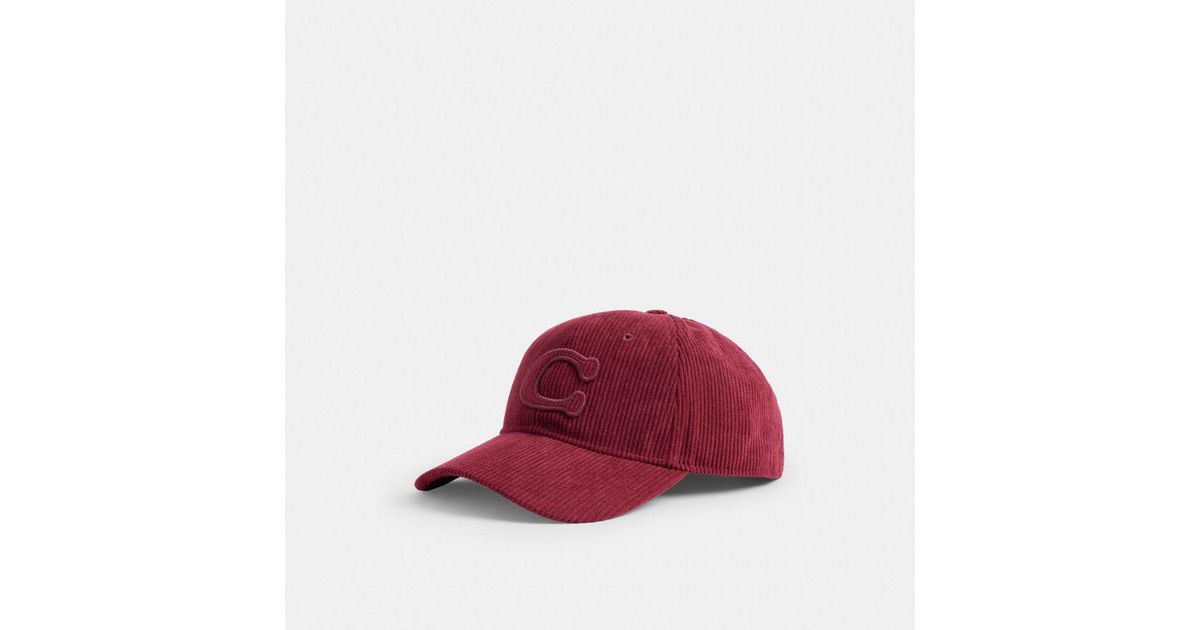 Red Coach Cap COACH Signature Patch Baseball Hat in Red | Lyst