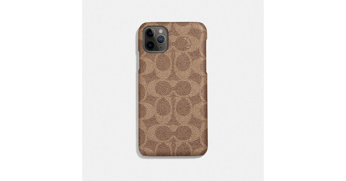 COACH Iphone 11 Pro Max Case In Signature Canvas in Brown | Lyst