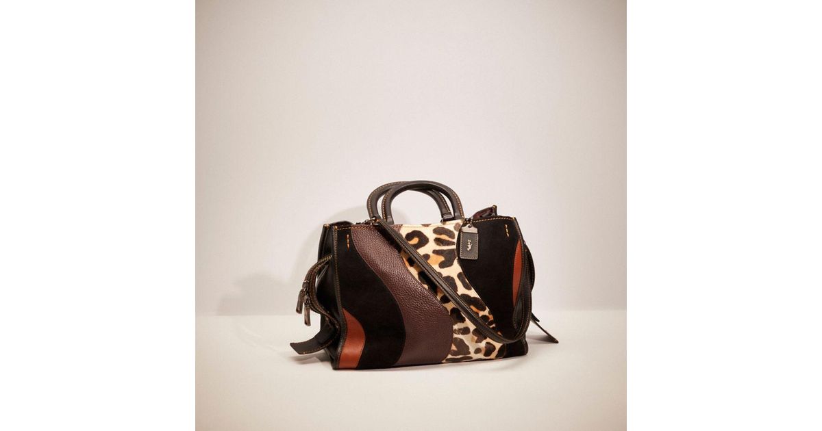 Coach rogue with leopard patchwork outlet