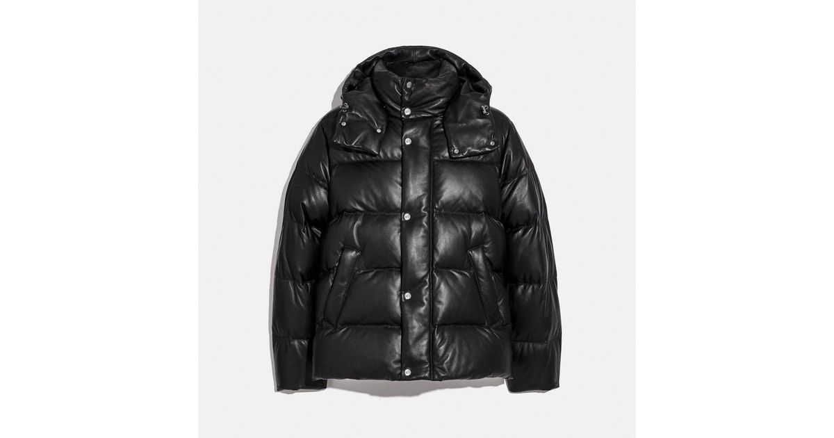 coach leather puffer