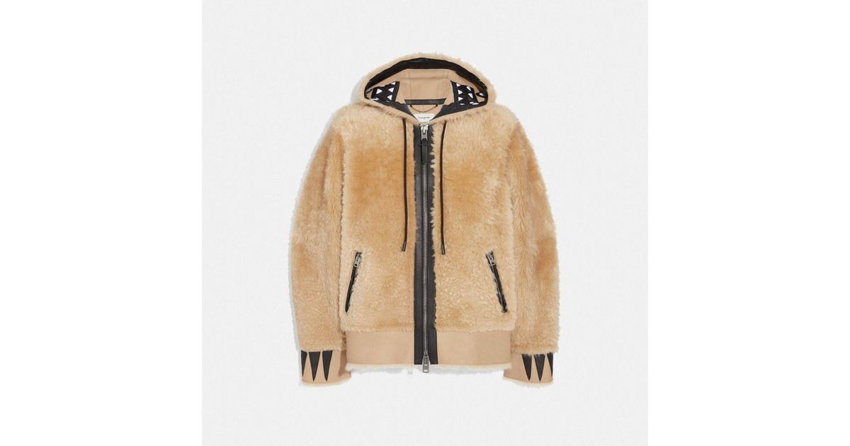 COACH®: Reversible Shearling Hoodie