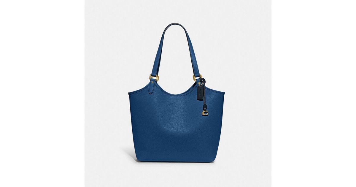 COACH Leather Day Tote in Blue | Lyst