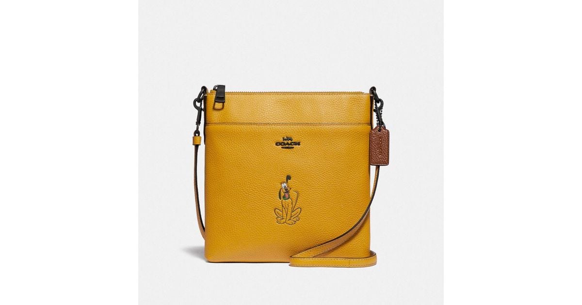 disney collection leather crossbody bag Coach Yellow in Leather