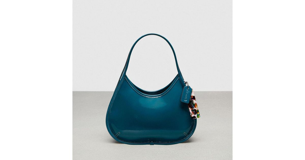 COACH Ergo Bag In Crinkle Patent Topia Leather in Blue | Lyst