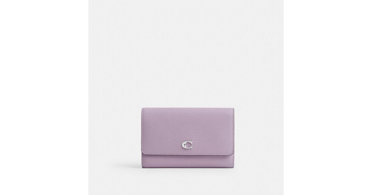 COACH Essential Medium Flap Wallet In Colorblock in Purple | Lyst