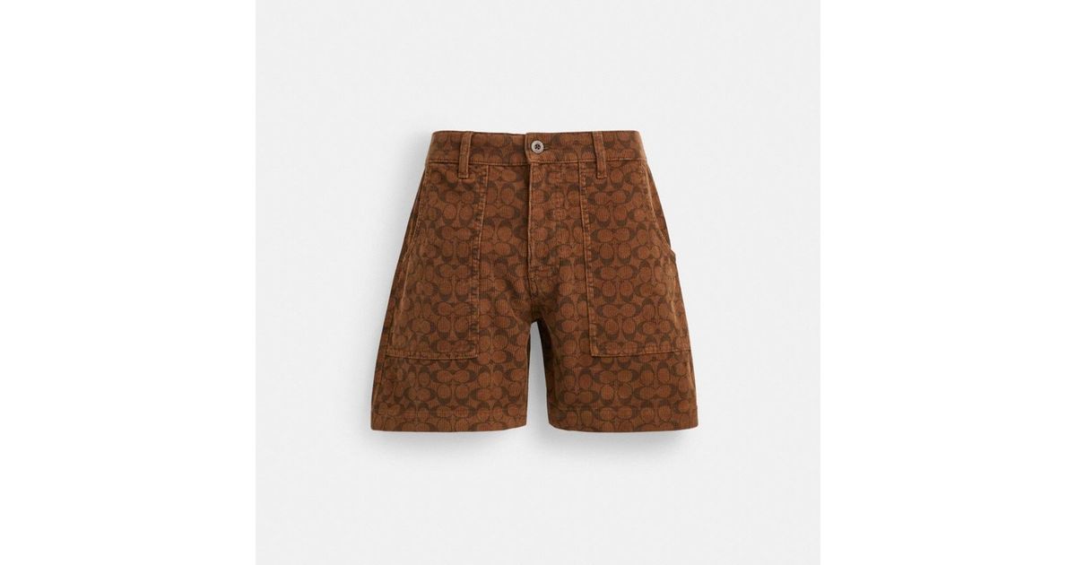 COACH Signature Corduroy Shorts in Brown for Men Lyst