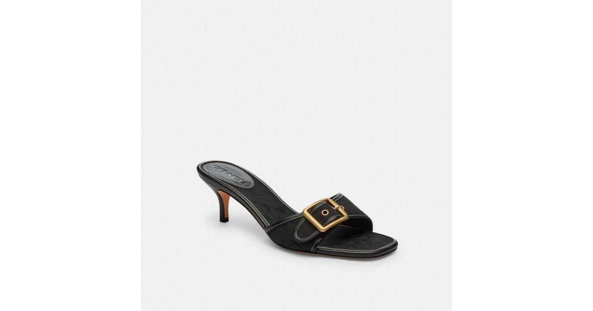COACH Margot Sandal In Signature Jacquard in Black | Lyst