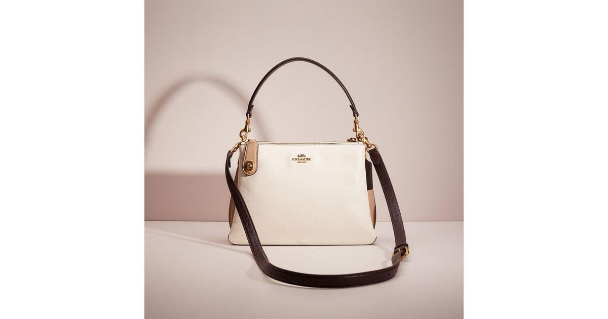 COACH Leather Restored Double Zip Shoulder Bag In Colorblock in Brass/Chalk (Natural) Lyst