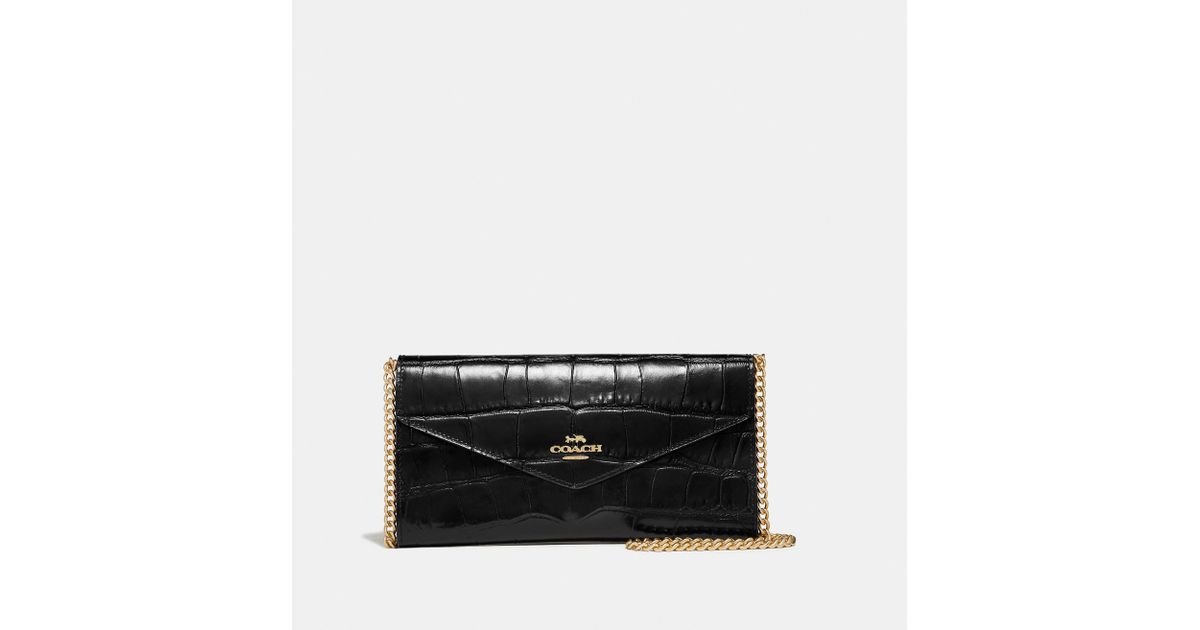 coach black envelope wallet