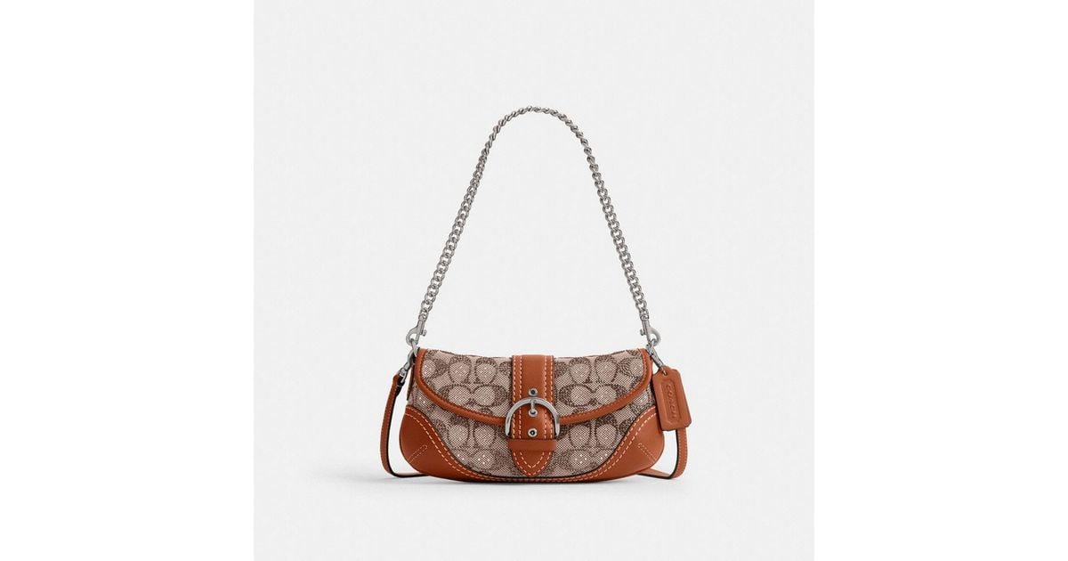 COACH Soho Bag 25 In Crystal Signature Jacquard in Brown | Lyst