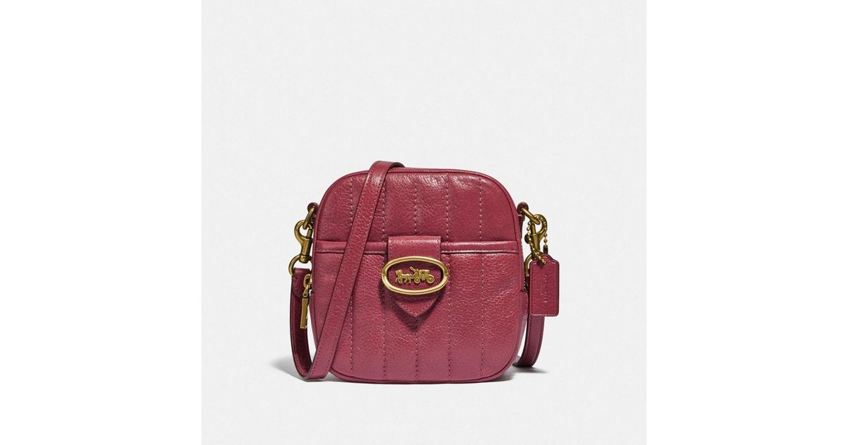 coach camera bag in quilted leather
