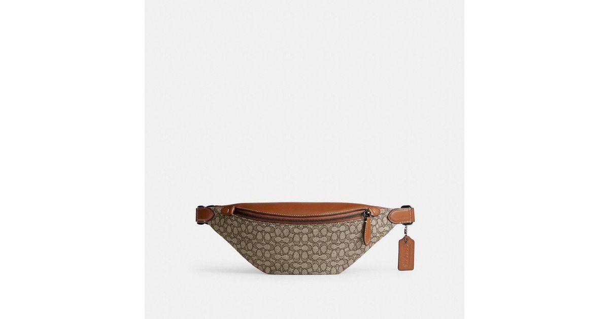COACH Charter Belt Bag 7 In Micro Signature Jacquard in Brown for Men ...