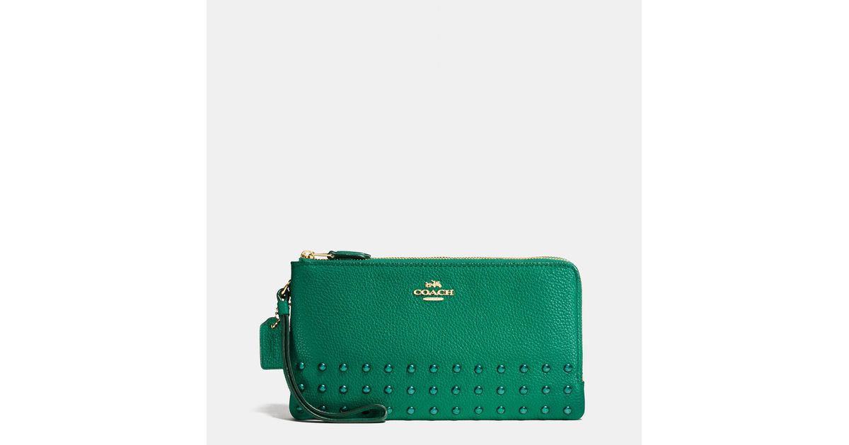 coach forest green wallet
