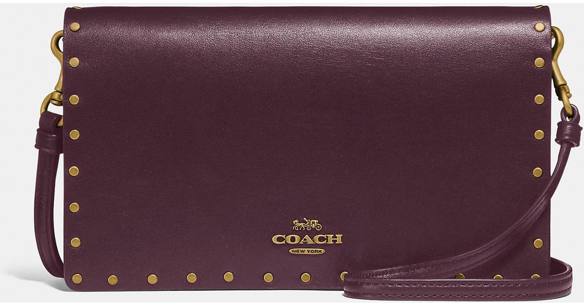 hayden foldover crossbody clutch with rivets