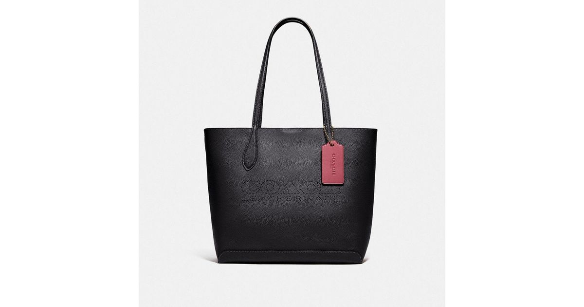 COACH Kia Tote In Colorblock in Black | Lyst