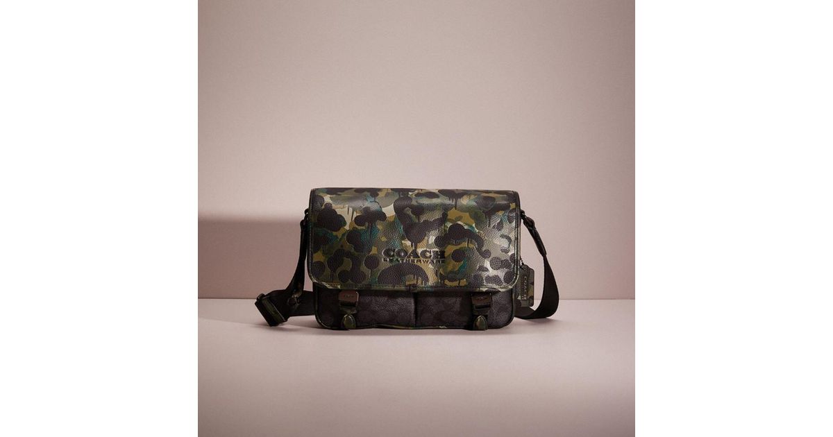 COACH Restored League Messenger Bag In Signature Canvas With Camo Print