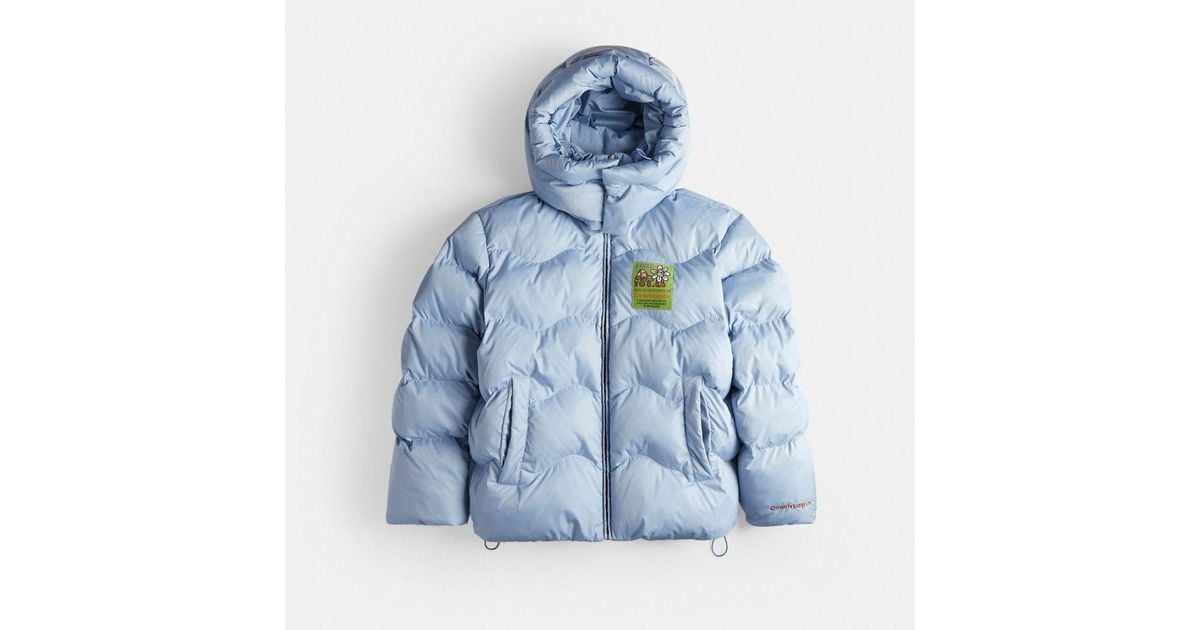 COACH Topia Loop Quilted Puffer Jacket in Blue | Lyst