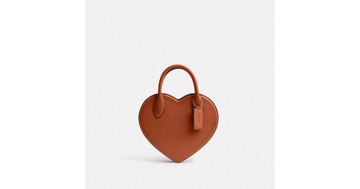 COACH Heart Bag In Regenerative Leather in Brown | Lyst